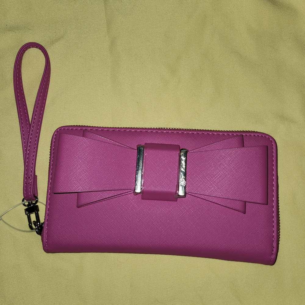 Betsey Johnson Pink Wristlet Clutch with Bow
